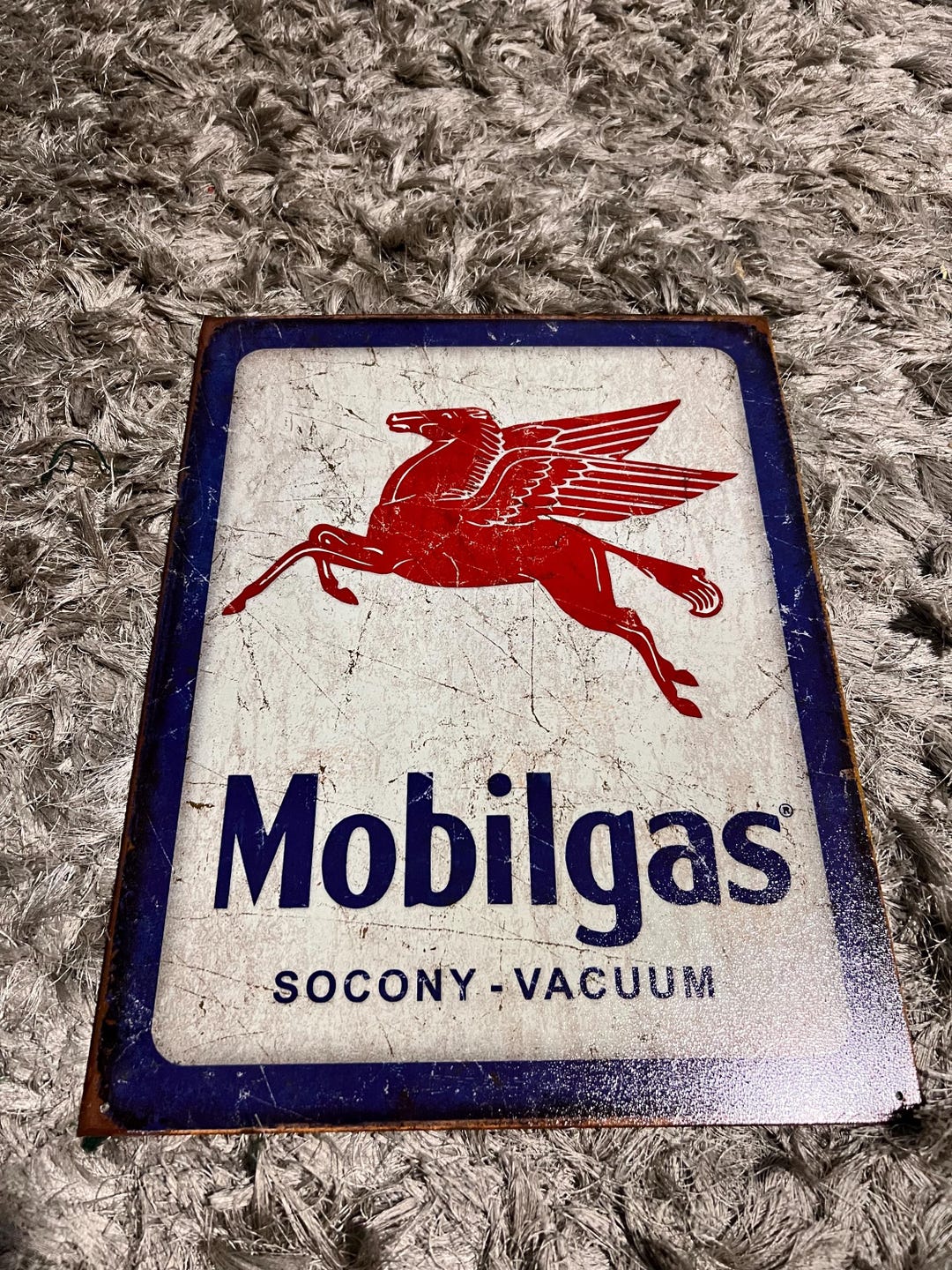 Mobilgas Socony Vacuum Metal Sign Wall Decor Pegasus Auto Gas Garage ...