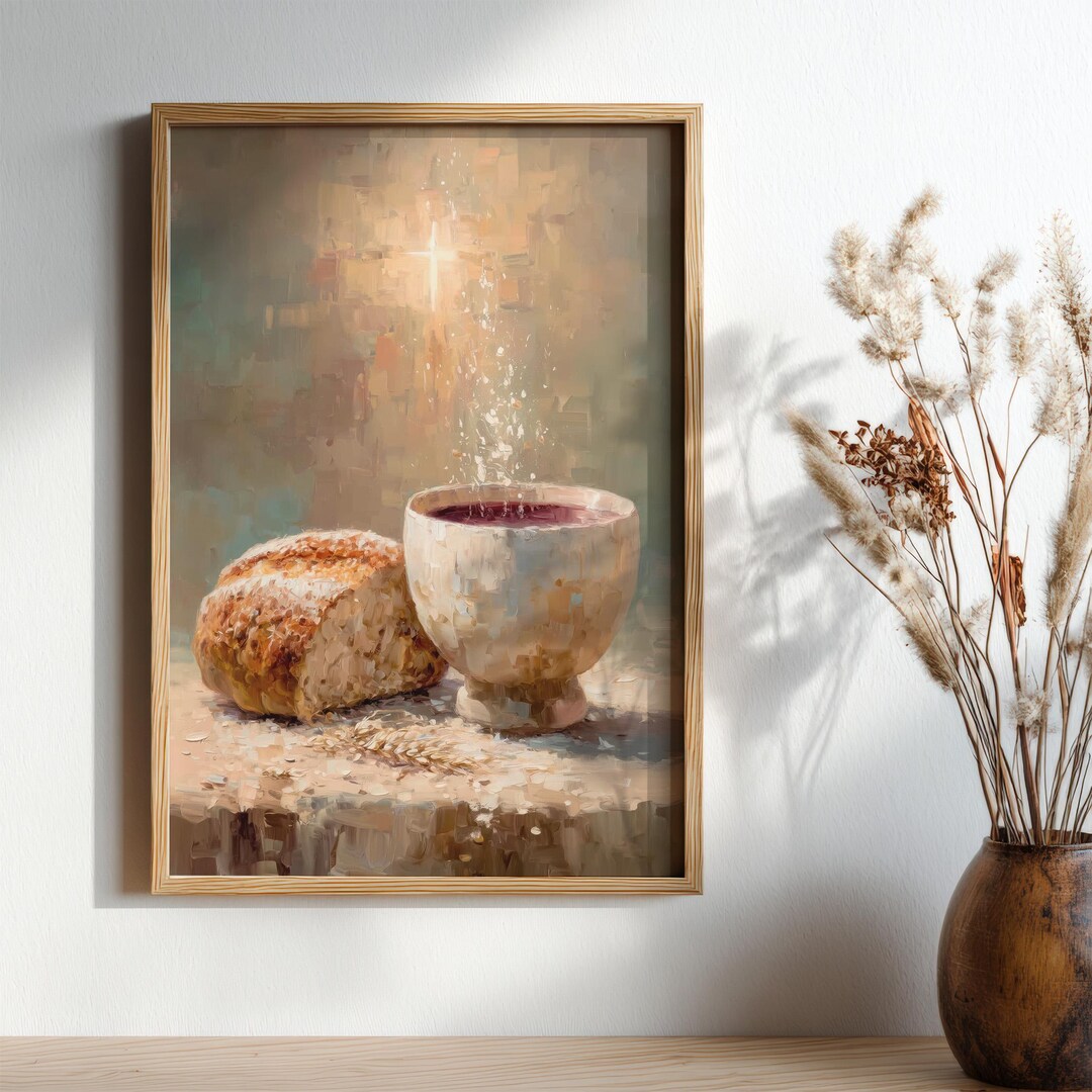 Christian Communion Wall Art Printable, Bread and Wine Jesus Art, Last ...