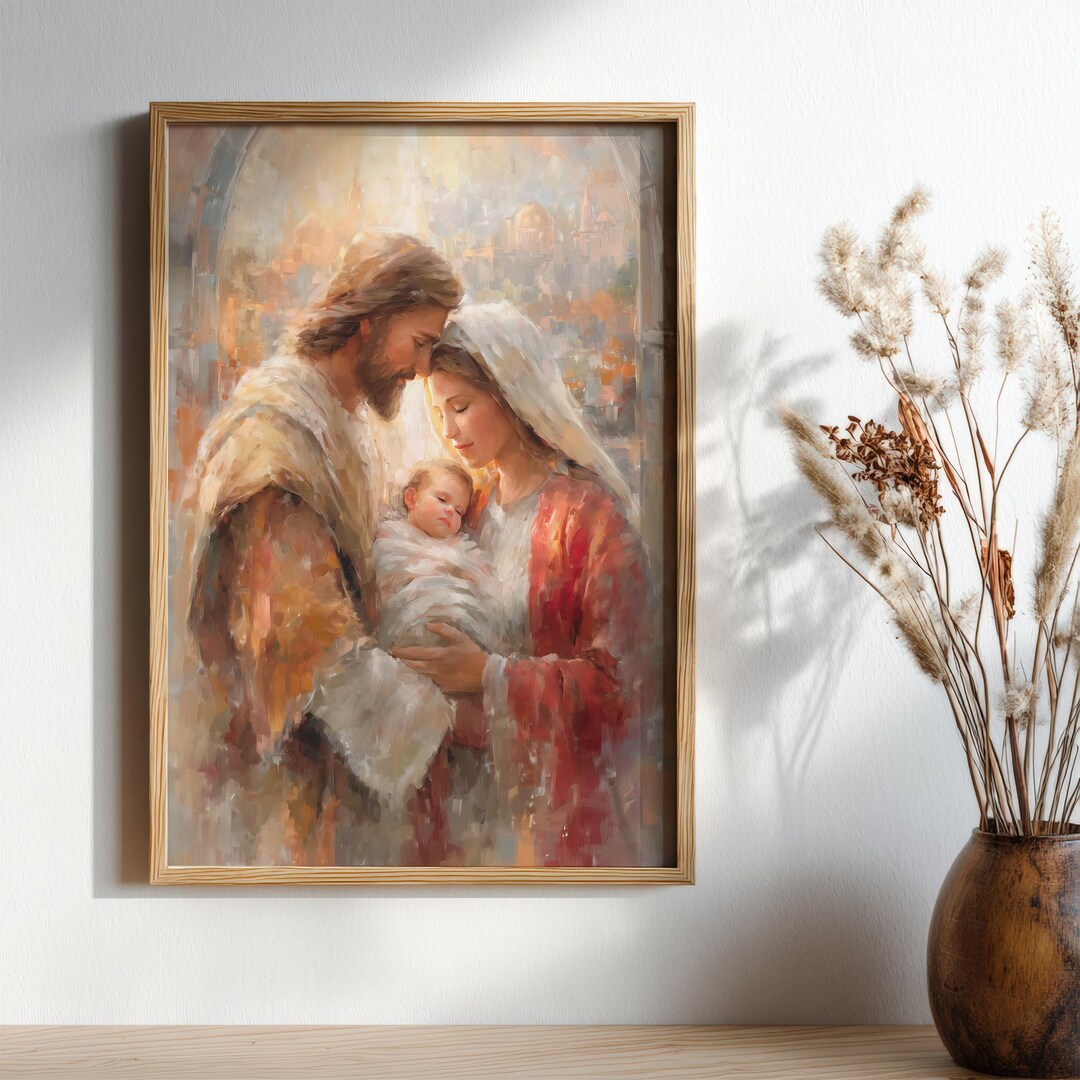Holy Family Wall Art Digital Download Nativity Christian Printable ...