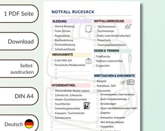 Notfall Rucksack Checkliste (PDF Download)
