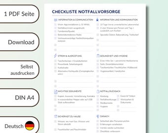 Liste de contrôle Notfallvorsorge (téléchargement PDF)