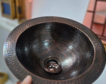 Okrągła umywalka z kutej miedzi – Superstar Moroccan Bathroom Vessel Basin z przelewem