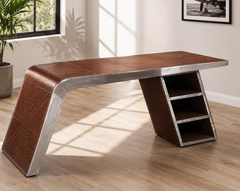 Aviator Wing Desk Vintage Aviation Furniture Retro Executive Office Desk