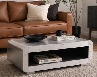 Aviator Coffee Table - Aircraft Industrial Rustic Living Room Furniture