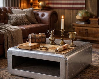 Aviator Coffee Table - Aircraft Industrial Rustic Living Room Furniture