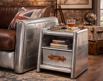 Aviator Side Table Antique Style Industrial Decorative Tomcat Aero Furniture