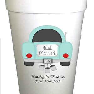 Just Married Personalized Wedding Cups-Wedding Day After Party Cups-Preppy Mama