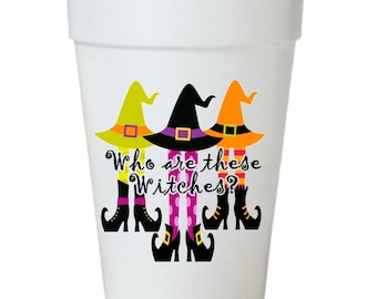 Witches Halloween Party Cups - 16oz Disposable Styrofoam