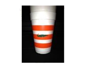 Florida Gator Stripe Styrofoam Cups: Tailgating Party Supplies
