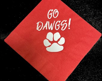 UGA Go Dawgs - Napkins- Georgia Tailgating Napkins