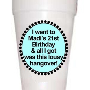 Personalized Funny 21st Birthday Custom Cups-Hangover 21st Birthday Cups-Preppy Mama