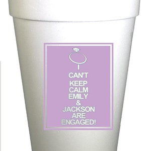 Keep Calm They&#39;re Engaged-Personalized Engagement Party Cups-Preppy Mama