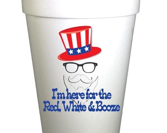 Uncle Sam Party Cups: Patriotic 4th of July Styrofoam Cups (10ct)