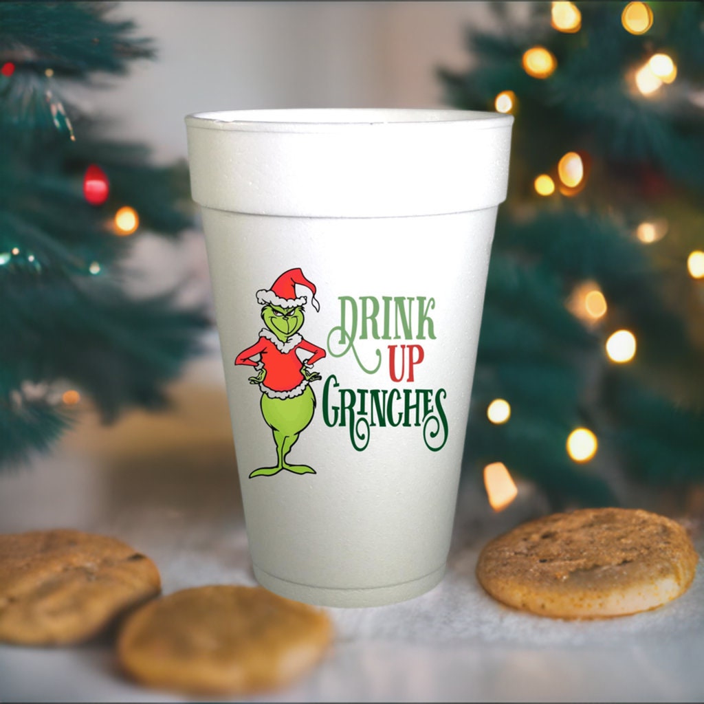 Sees You When Drinking Christmas Cups-10ea/16oz Styrofoam