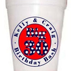 Personalized Birthday Bash Styrofoam Birthday Party Cups