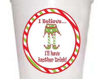 Christmas 'I Believe' Cups-10ea/16oz Styrofoam Christmas Party Cups