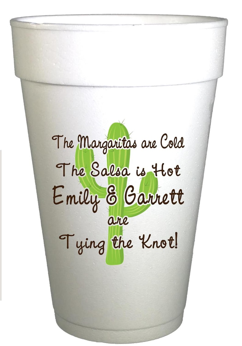 Cactus Cups wedding cups Bachelorette Party Cups,Personalized Foam Cups Fiesta Party Personalized Cups-medallion,Engagement Party Cups