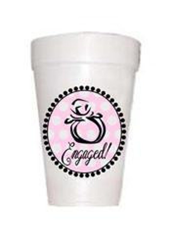 Engaged Pink Styrofoam Cups Engaged Pink Styrofoam Cups