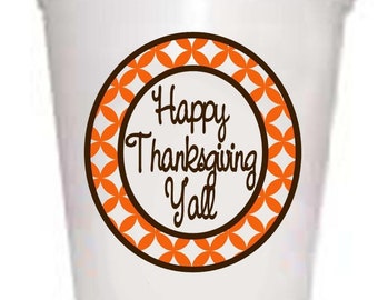 Happy Thanksgiving Y&#39;All Cups-Thanksgiving Theme Cups