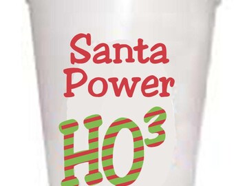 Santa Themed Christmas Cups - 16oz Foam, 10 Count