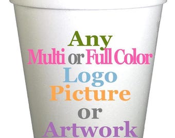 Personalized Paper Cups: Full Color Custom Logo, Hot or Cold, 12oz