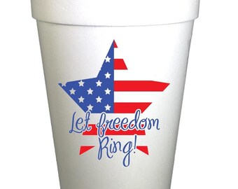 We The People 4th of July Party Cups-Pre-Printed Styrofoam Cups