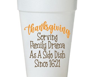 Thanksgiving Styrofoam Cups, Turkey Print (16oz, Set of 10)
