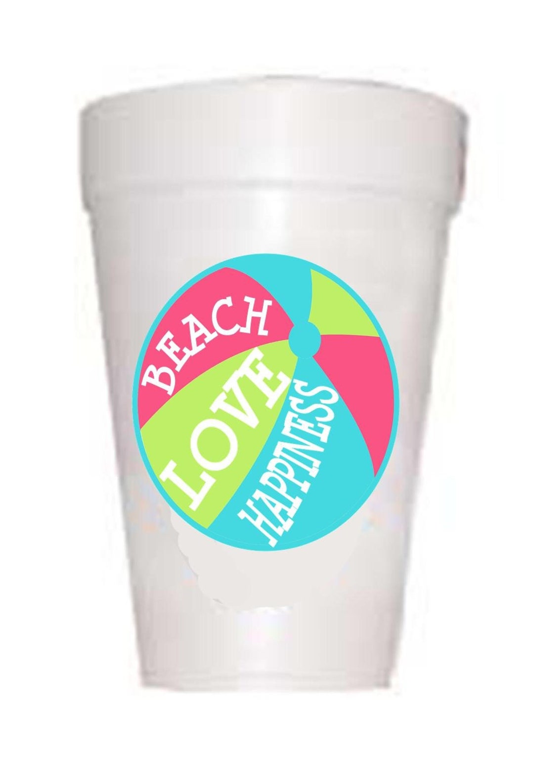 Beach Ball-beach Themed Cups-pre-printed Styrofoam Cups - Etsy