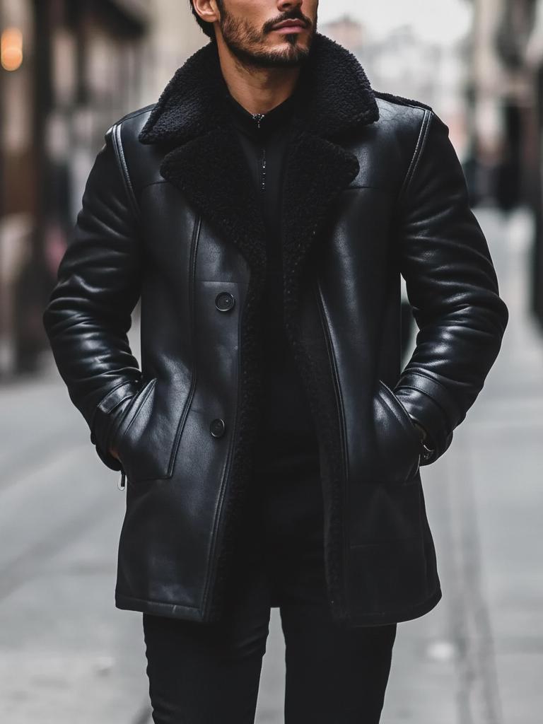 Vintage leather aviator shearling sheepskin jacket - Etsy 日本