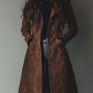 Long Suede Coat - Etsy Canada
