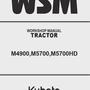 Kubota M4900 M5700 M5700H Tractors Workshop Manual Pdf image 1