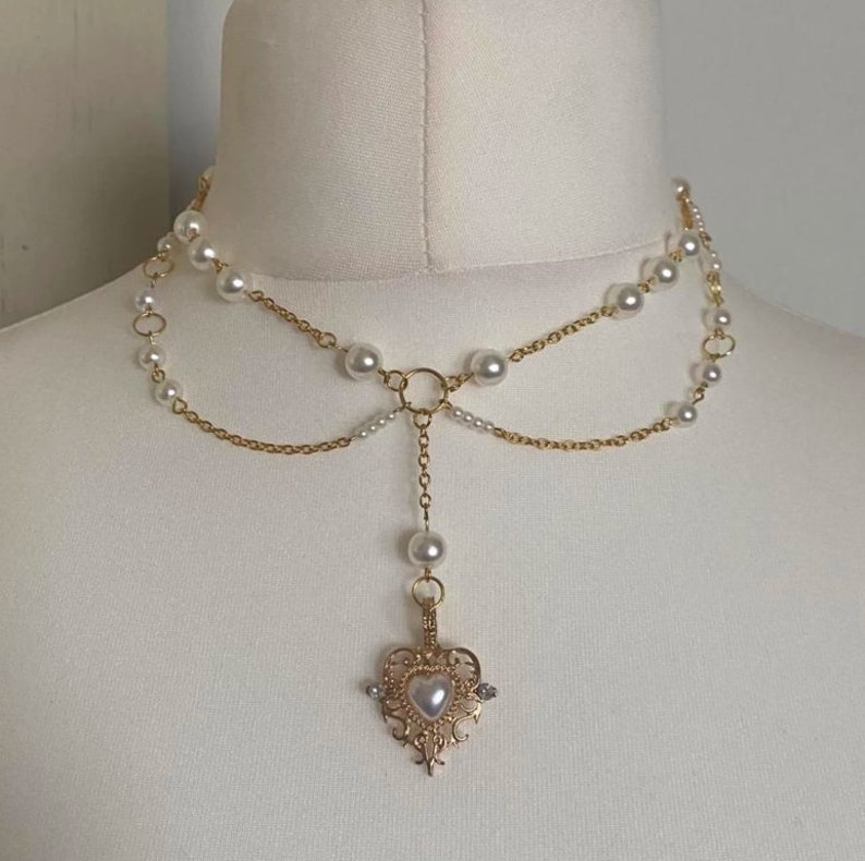 Fairy Core Pearl Rosary Coquette Necklace/cottagecore Etsy