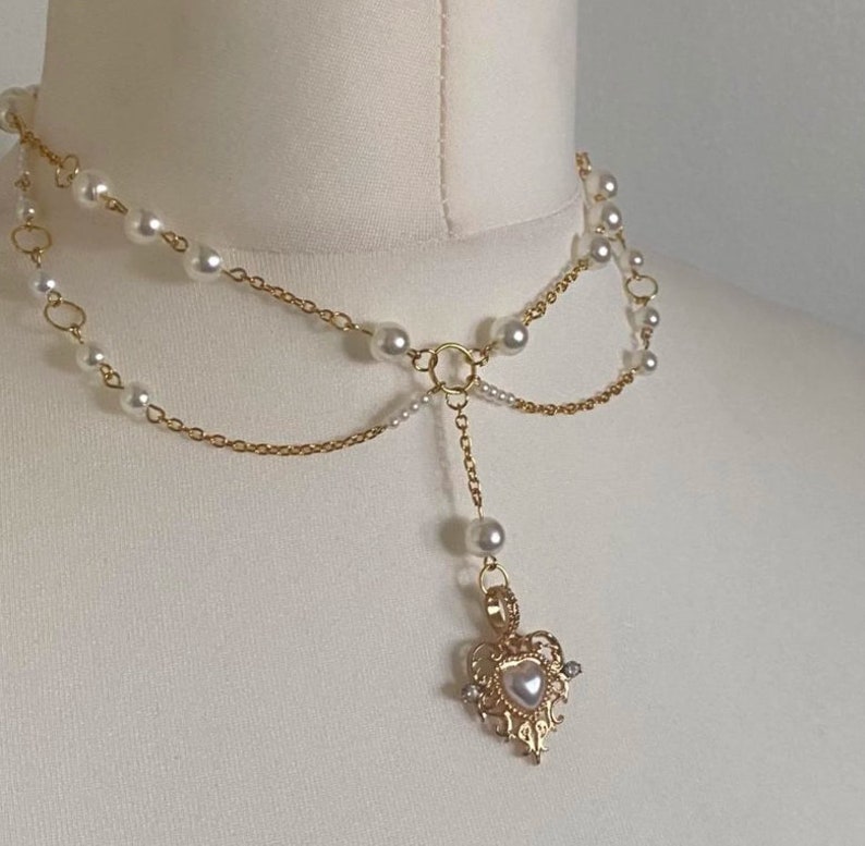 Fairy Core Pearl Rosary Coquette Necklace/cottagecore Etsy