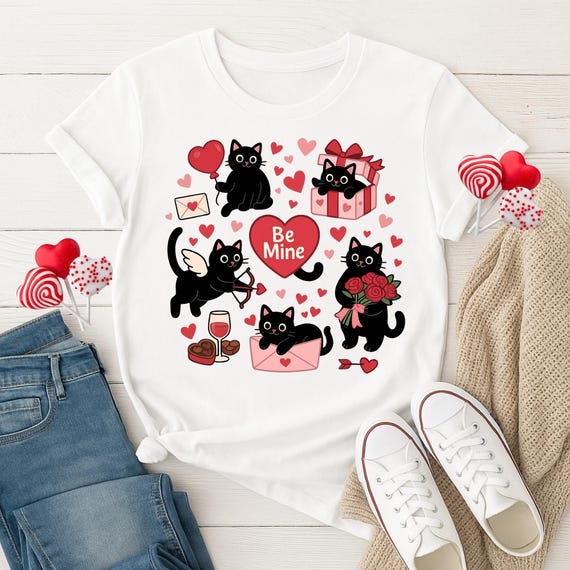 Cat Mom Shirt, Cute Kawaii Cat Shirt, Funny Cat Lover Sweatshirt, Heart Cat Graphic Tee, Mother's Day Cat Mom Gift