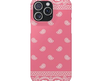 Funda para teléfono con estampado de cachemira y bandana rosa
