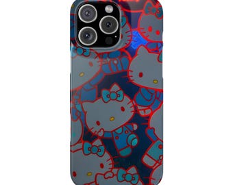 Estuche para teléfono con estampado neón de Hello Kitty, estampado de personaje adorable