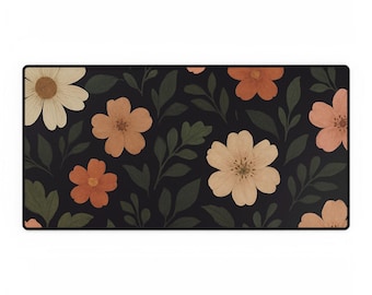 Tapete de escritorio floral / Tapete de escritorio con estampado botánico vintage