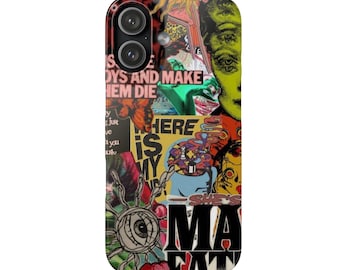 Retro Pop Collage Snap Case | Vintage Horror Comic Phone Case