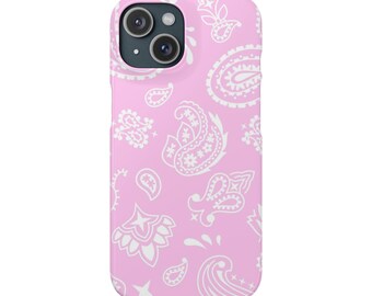 Funda para teléfono con estampado de cachemira rosa / Carcasa fina y protectora de policarbonato