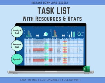Excel Task Tracker Template: Automated Project Management Spreadsheet