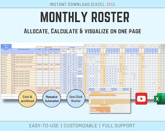 Plantilla de Excel para el registro mensual de turnos de empleados (Descarga en Excel 365)