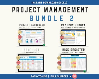Paquete de plantillas de gestión de proyectos de Excel (descarga digital)