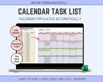 Lista de tareas del calendario de Excel: gestión automatizada de tareas (descargar plantilla)