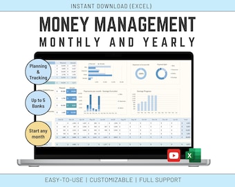 Hoja de cálculo de presupuesto de Excel: Registro de ingresos y gastos (Descarga digital)
