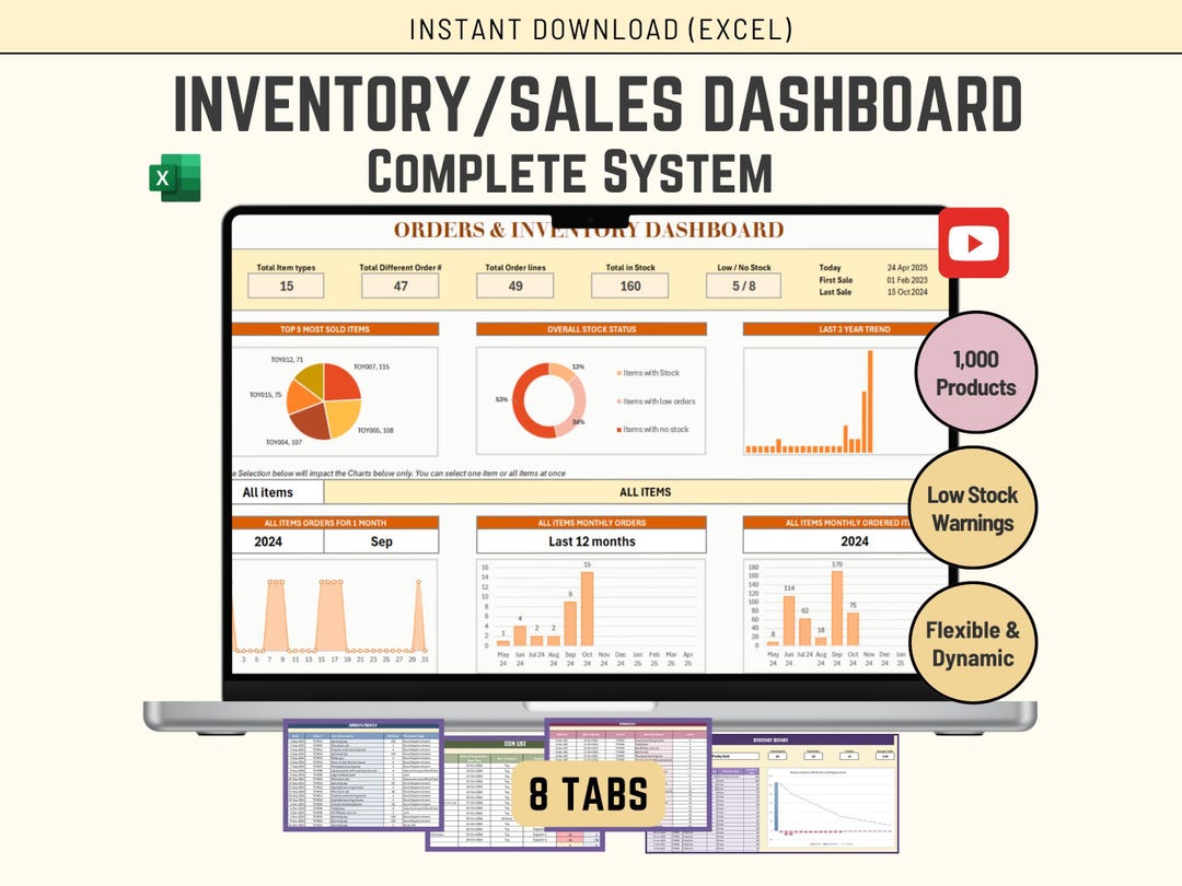 Inventory Tracker Spreadsheet: Small Business Stock Management (excel ...