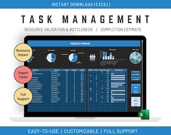 Plantilla de lista de tareas de Excel: Panel de gestión de proyectos (producto digital)