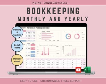 Plantilla de contabilidad de Excel: Registro de ingresos, gastos y ganancias (Pequeñas empresas)