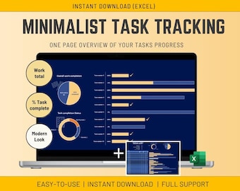 Excel Task List Dashboard Template: Project Tracker (Instant Download Spreadsheet)