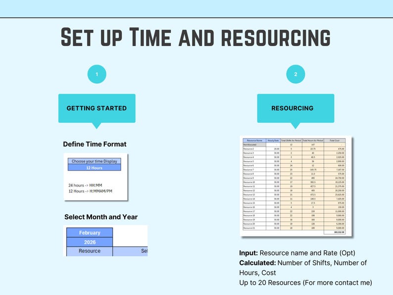Monthly Excel Roster Template: Employee Shift Schedule (excel 365 ...