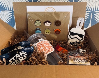 Star Wars, Star Wars Gift Box, Stormtrooper,  Star Wars Fan, Boys Birthday Gift, Star Wars Pins, Star Wars Surprise Box, Pew Pew Pew